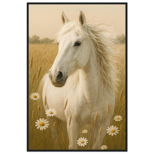 Gentle Spirit | White Horse with Daisies